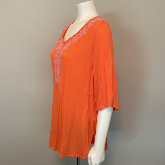 Lilly Pulitzer for Target Orange Camelia Gauze Tunic Top Swim Coverup Size L - Picture 4 of 9